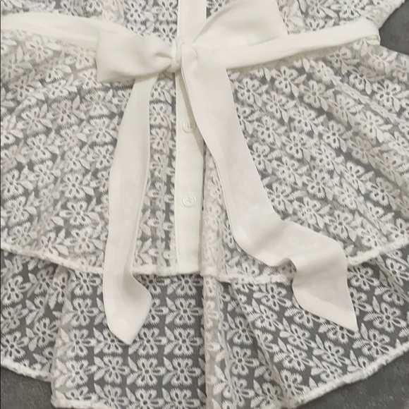 NWOT Asymmetric Sheer White Blouse - Picture 4 of 6